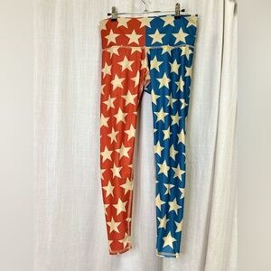 Teeki Womens Star Power Hot Pants Workout Legging Pull On Patriotic large
